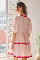 Contrast Striped Mini Dress