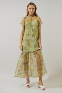 Floral Organza Midi Dress
