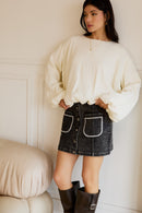 Long Sleeve Bubble Hem Blouse