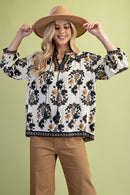 Fall Floral Blouse