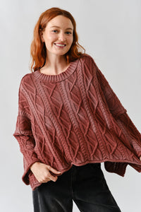 Washed Cable Sweater