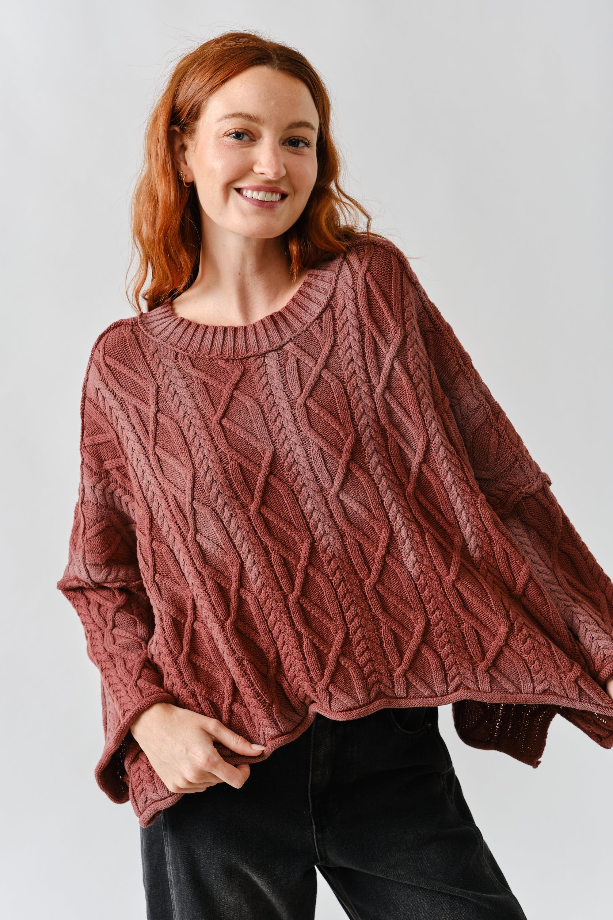 Washed Cable Sweater