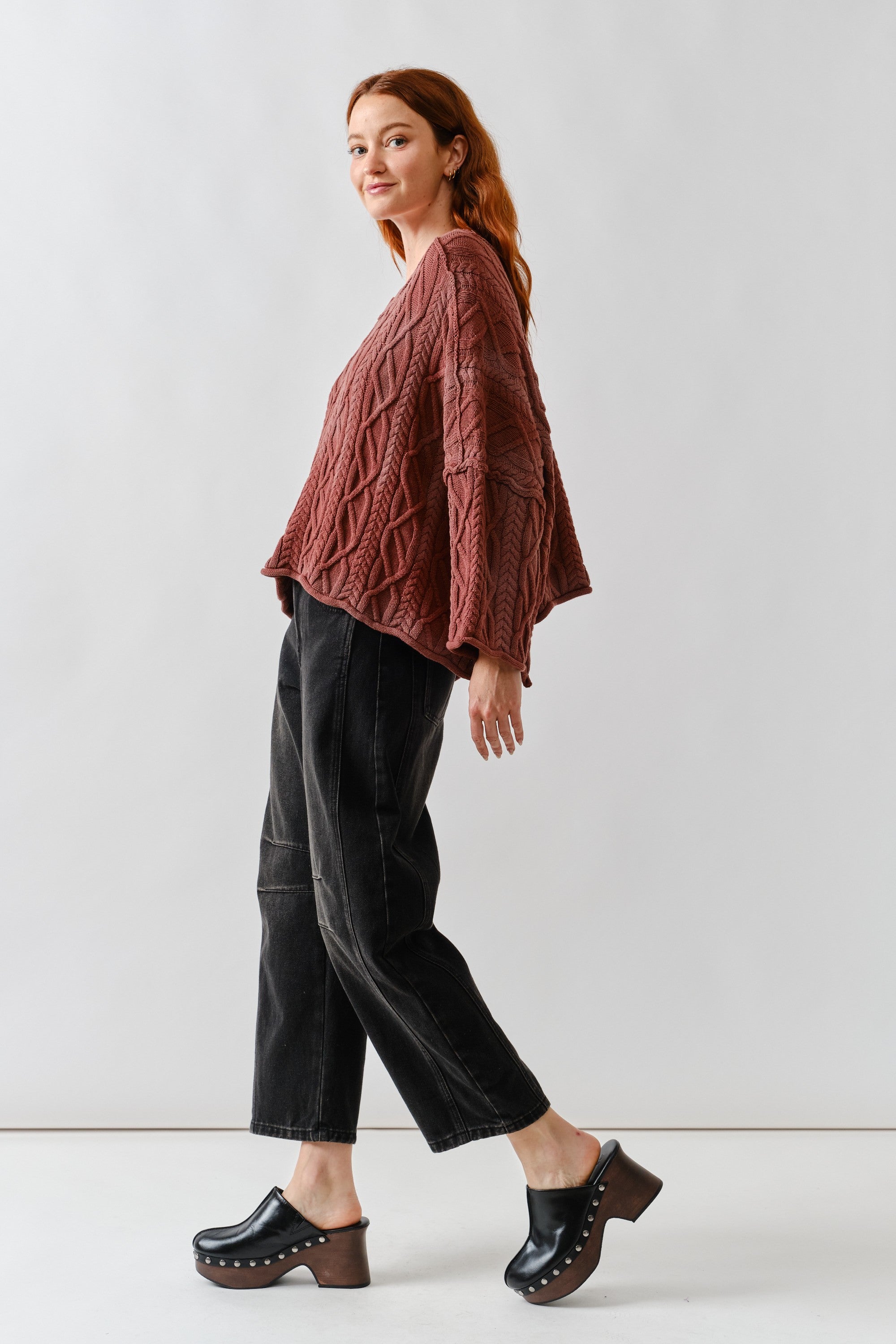 Washed Cable Sweater