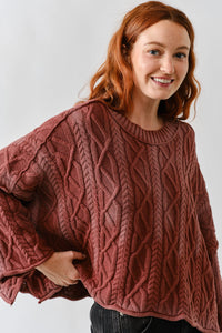 Washed Cable Sweater