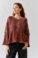 Washed Cable Sweater