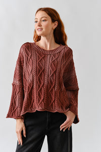 Washed Cable Sweater