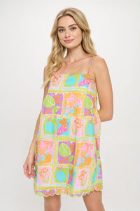 Tropical Mosiac Cami Dress