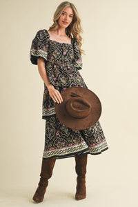Floral Tiered Midi Dress