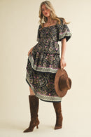 Floral Tiered Midi Dress