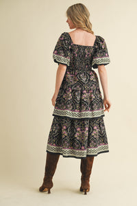 Floral Tiered Midi Dress