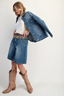 Pearl/Rhinestone Embellished Denim Jacket