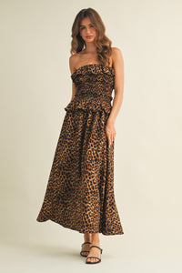 Leopard Tube Maxi Dress