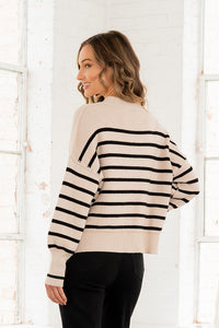 Denim Pocket Striped Sweater