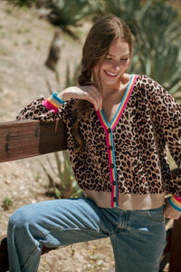 Rainbow Banded Leopard Sweater