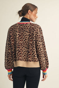 Rainbow Banded Leopard Sweater