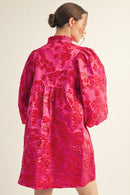 Floral Jacquard Mini Dress