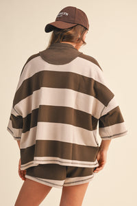 Striped Oversized Top/Short Set