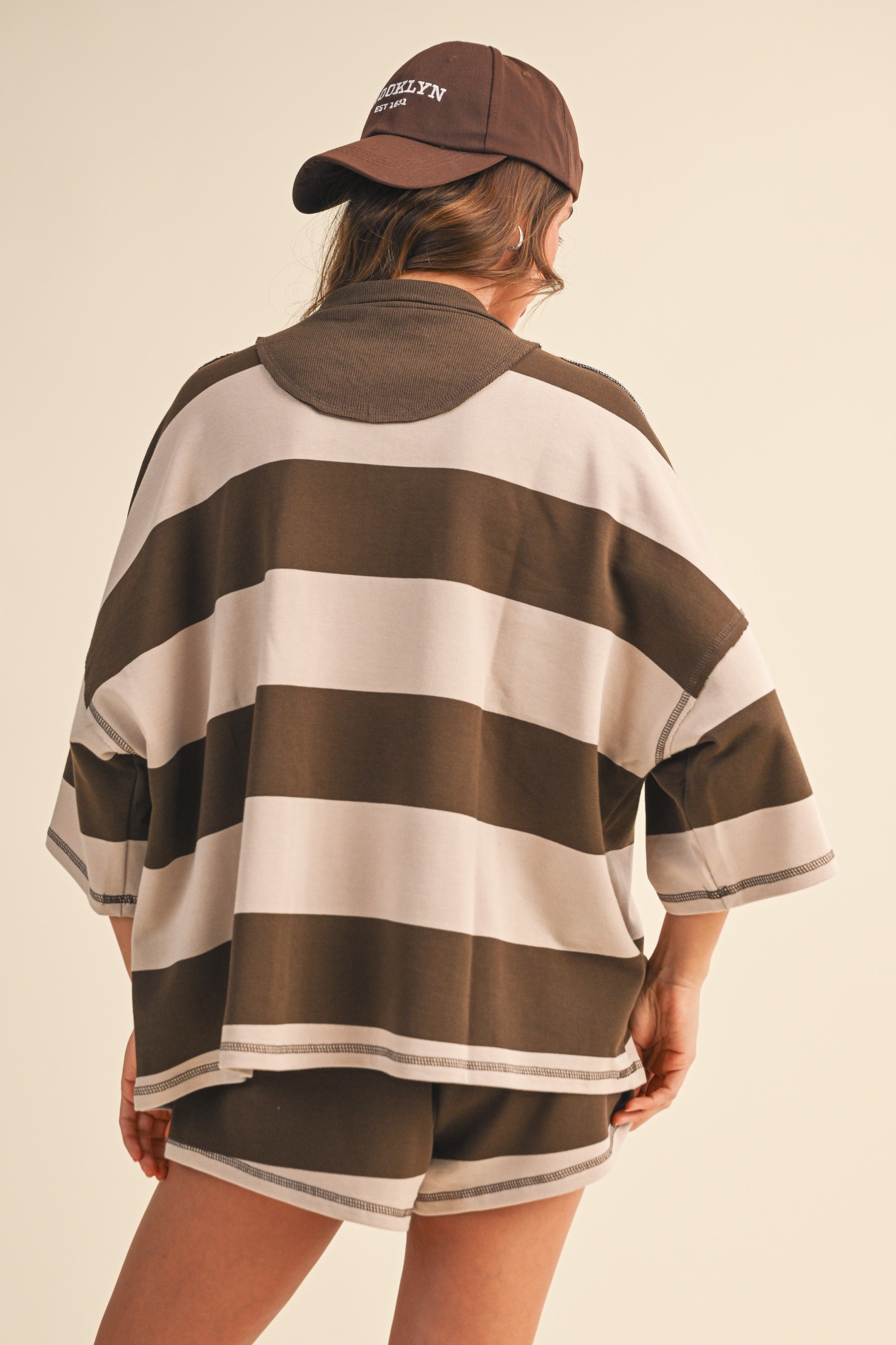 Striped Oversized Top/Short Set