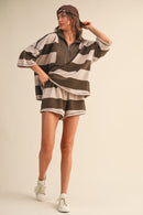 Striped Oversized Top/Short Set
