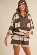 Striped Oversized Top/Short Set