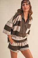 Striped Oversized Top/Short Set