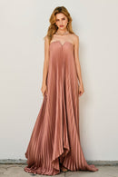 Pleated Maxi Column Dress