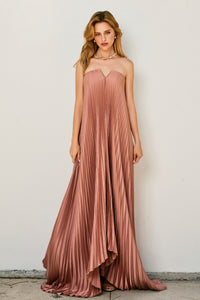 Pleated Maxi Column Dress