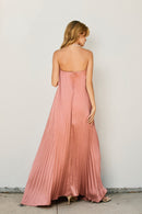 Pleated Maxi Column Dress