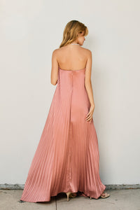 Pleated Maxi Column Dress