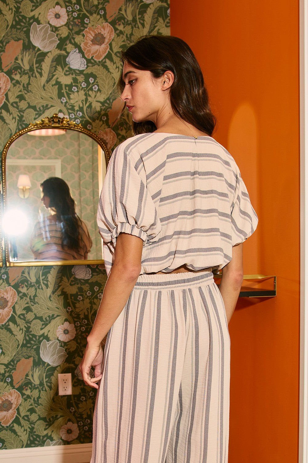 Striped Bubble Hem Top