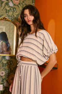 Striped Bubble Hem Top