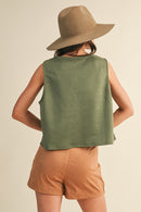 Crochet Suede Vest