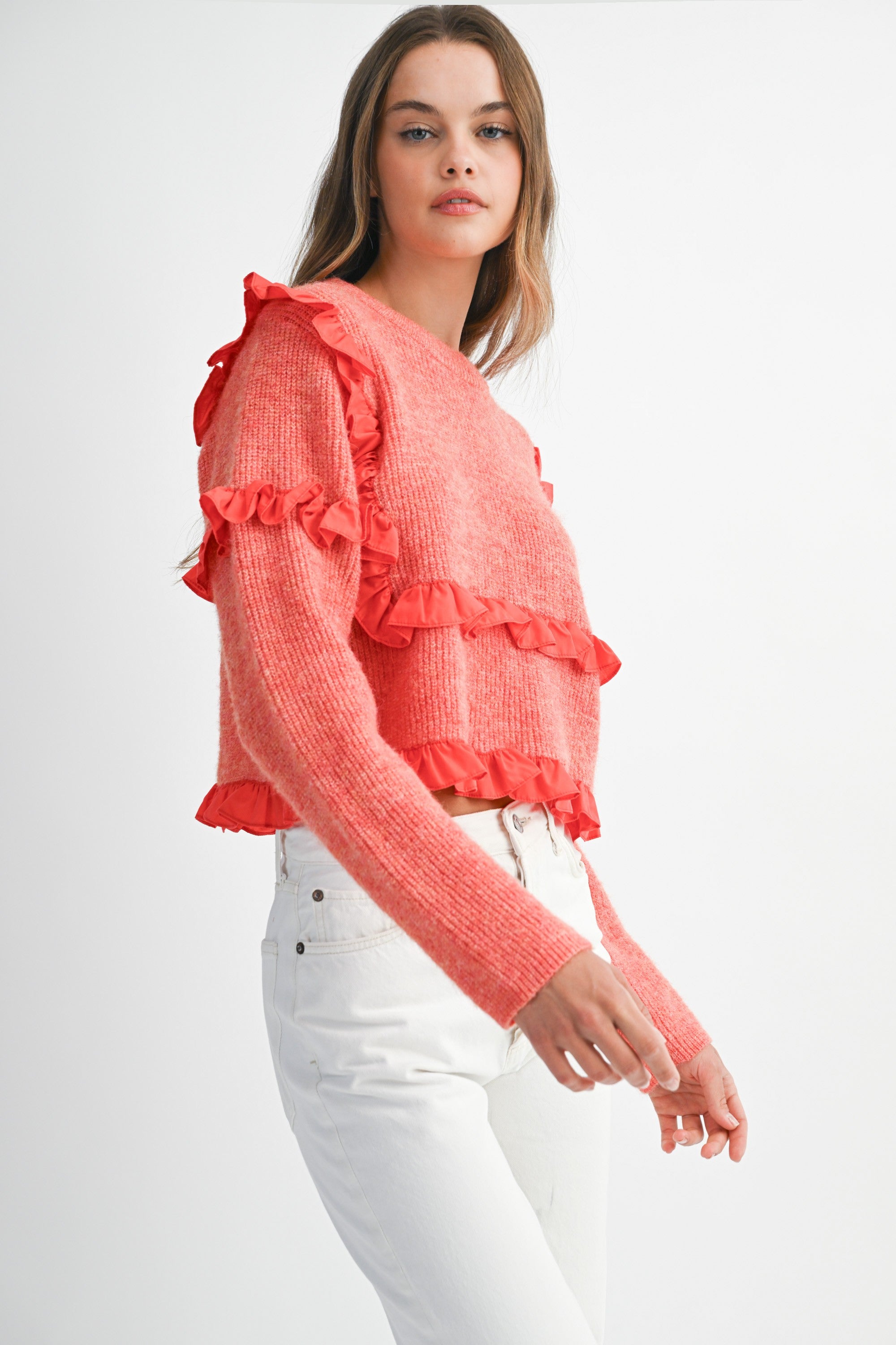 Ruffle Detail Sweater