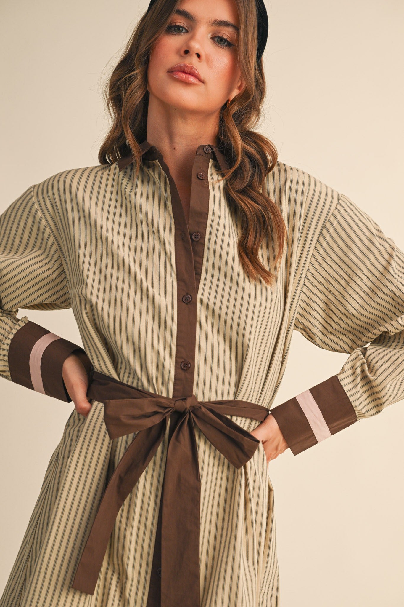 Striped Belted Mini Dress