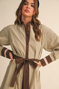 Striped Belted Mini Dress