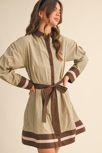 Striped Belted Mini Dress