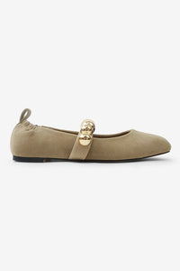 Gold Stud Ballet Flats
