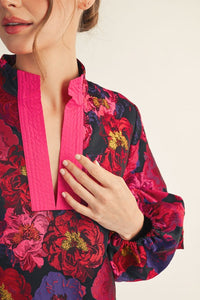 Jacquard Floral Midi Dress