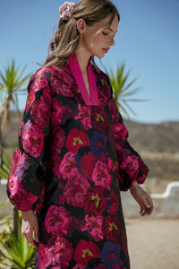 Jacquard Floral Midi Dress