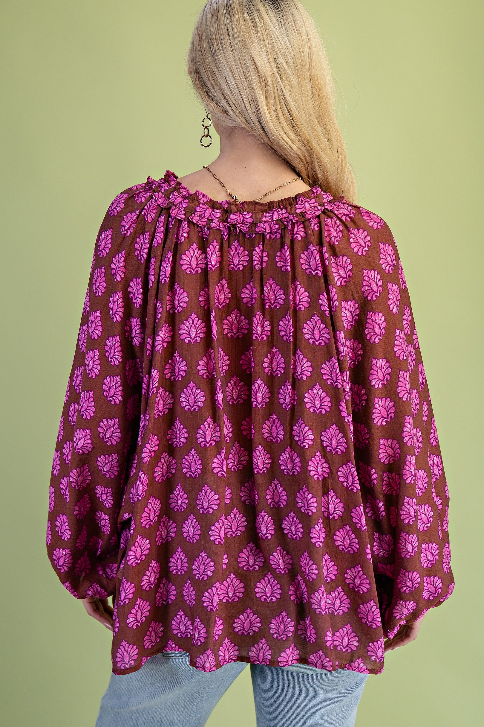 V-Neck Printed Blouse