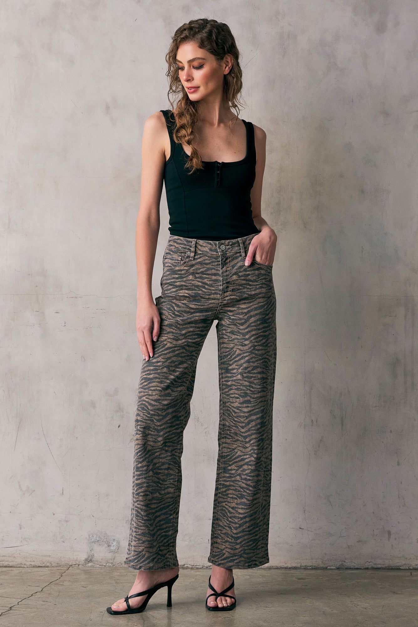 Tiger Print Dad Jeans