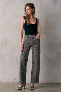 Tiger Print Dad Jeans