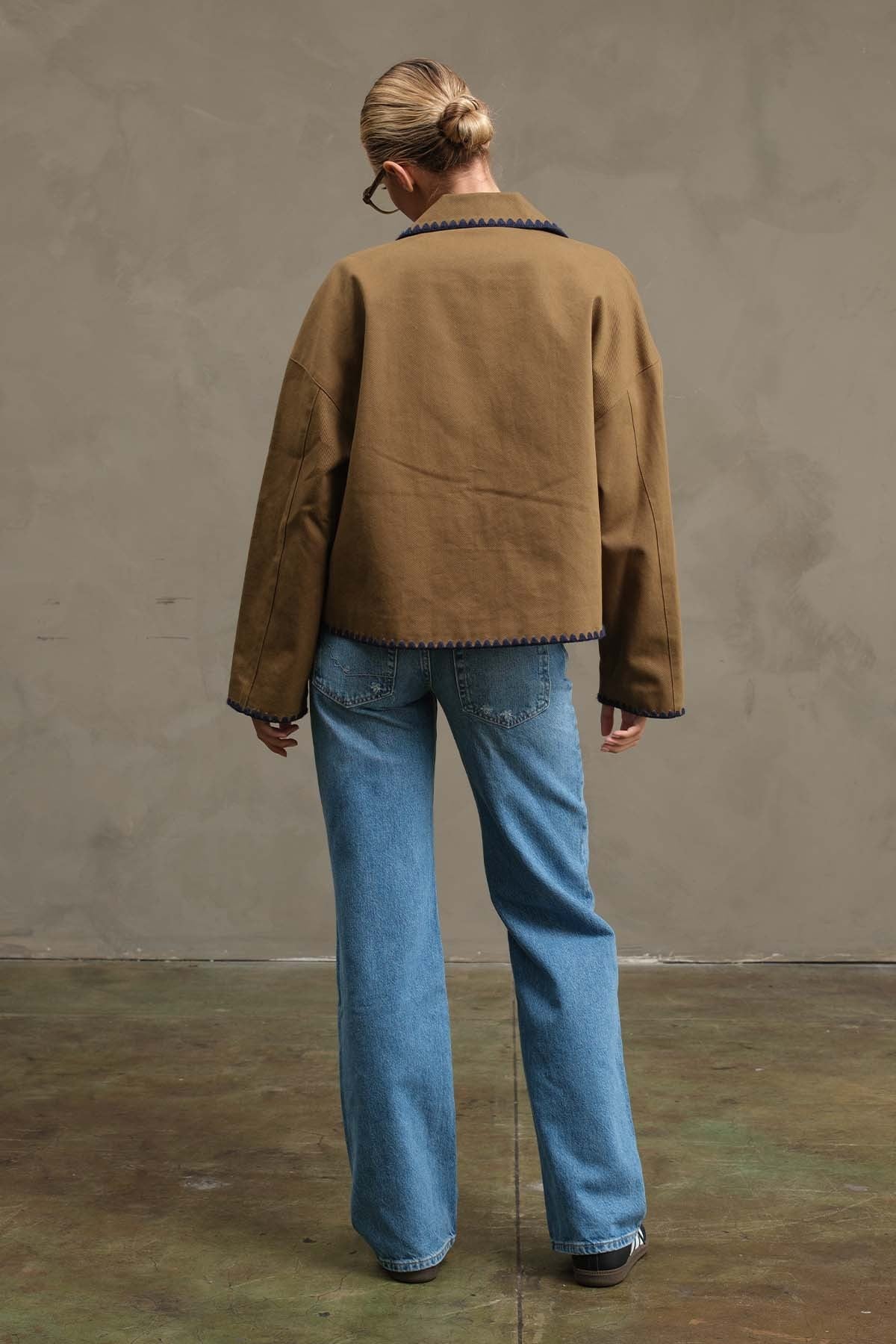 Contrast Stitched Jacket