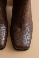 Demi Woven Block Heel Ankle Boots