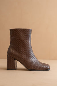 Demi Woven Block Heel Ankle Boots