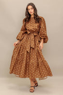 Printed Woven Midi Dress