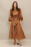 Printed Woven Midi Dress