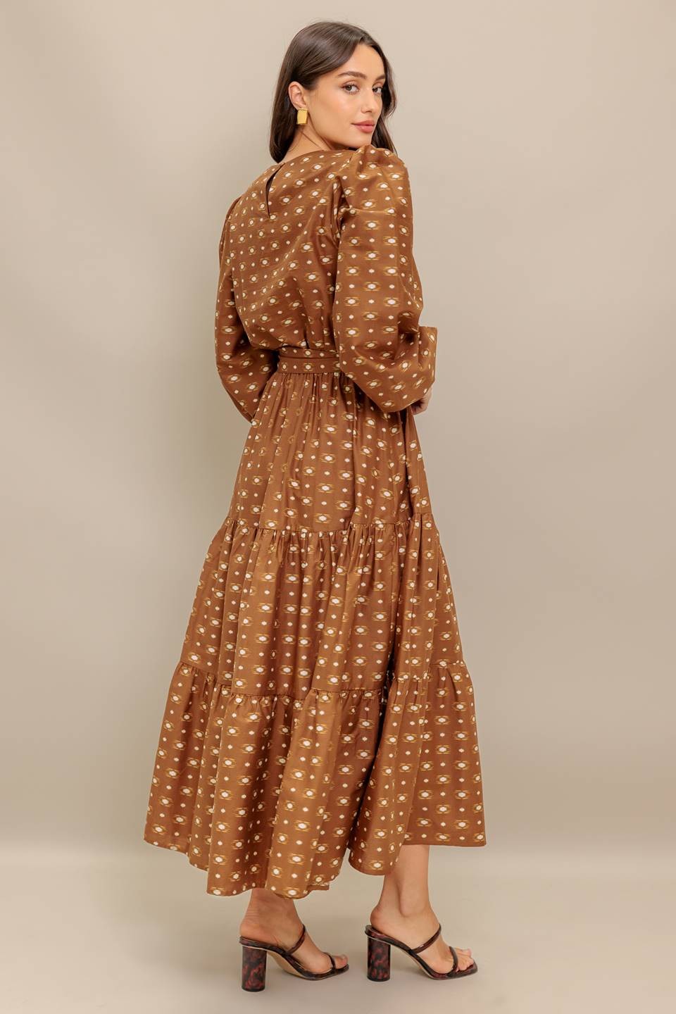 Printed Woven Midi Dress