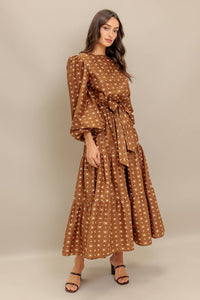 Printed Woven Midi Dress