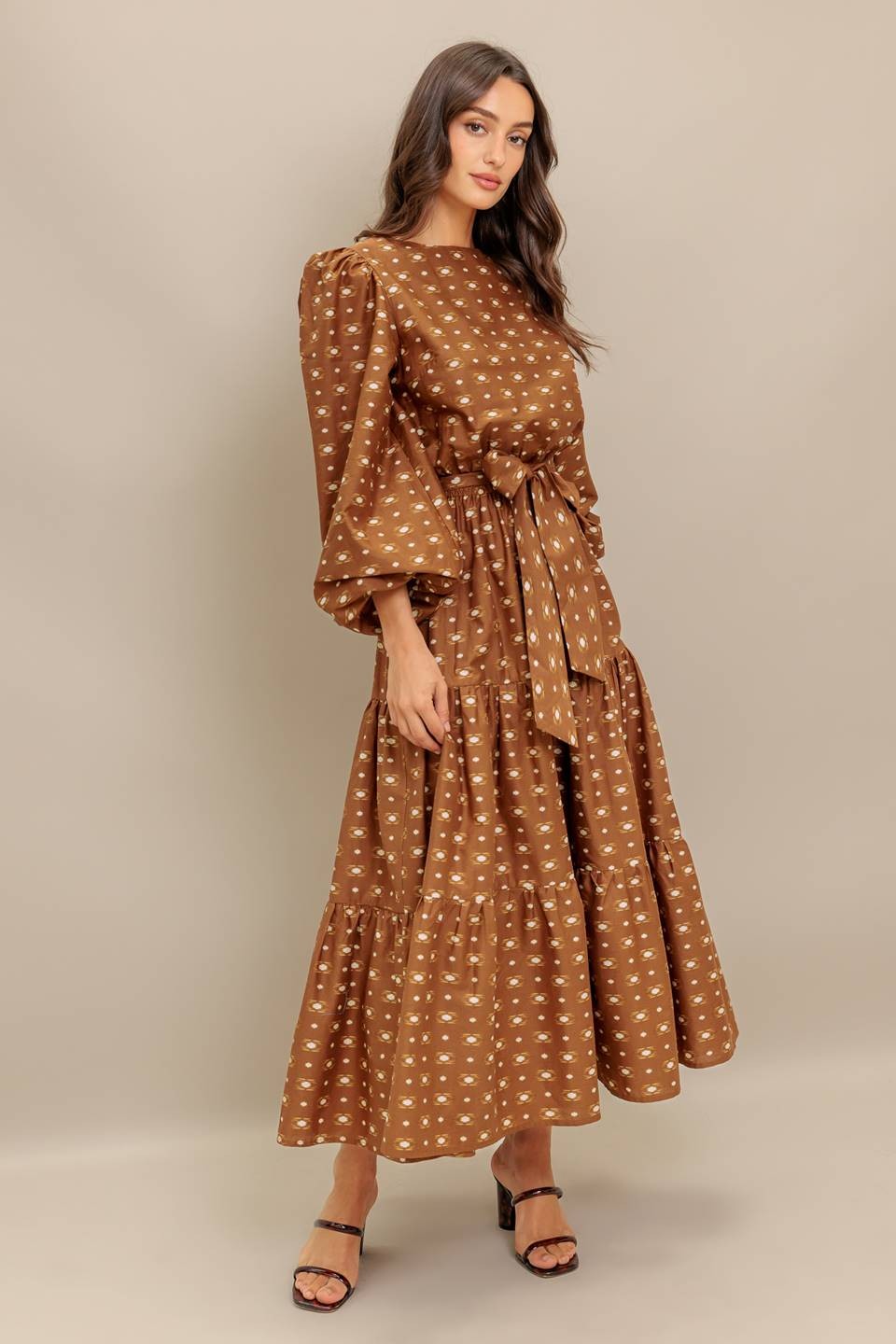 Printed Woven Midi Dress
